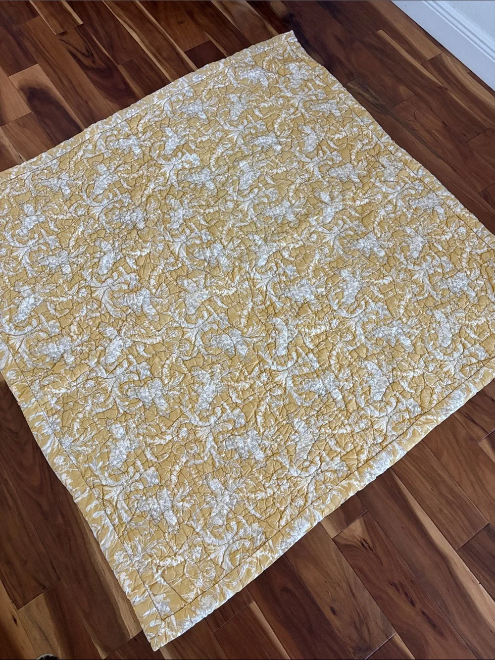 Elsa C Columbine Vintage Cotton Quilt French Country Boutis 60x60
